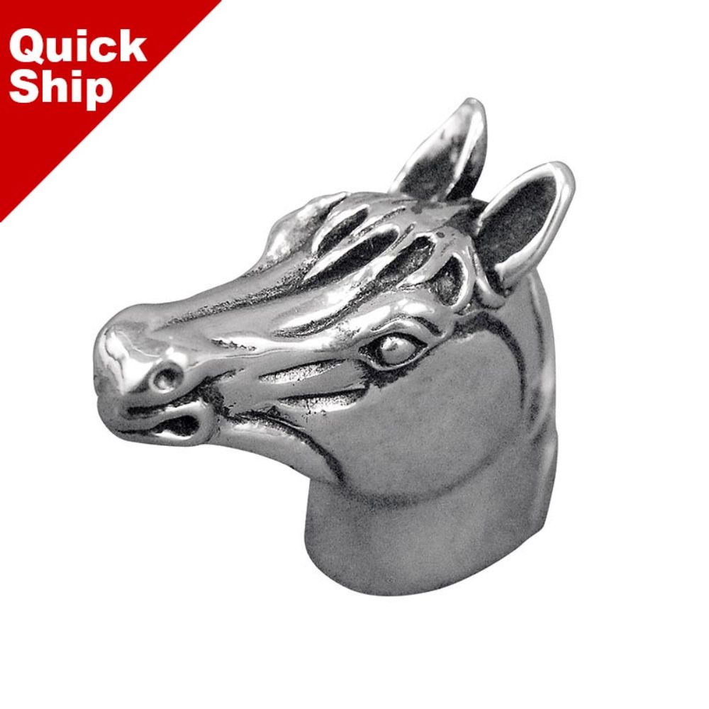 Vicenza K1018-AS Equestre Knob Small Horse in Antique Silver