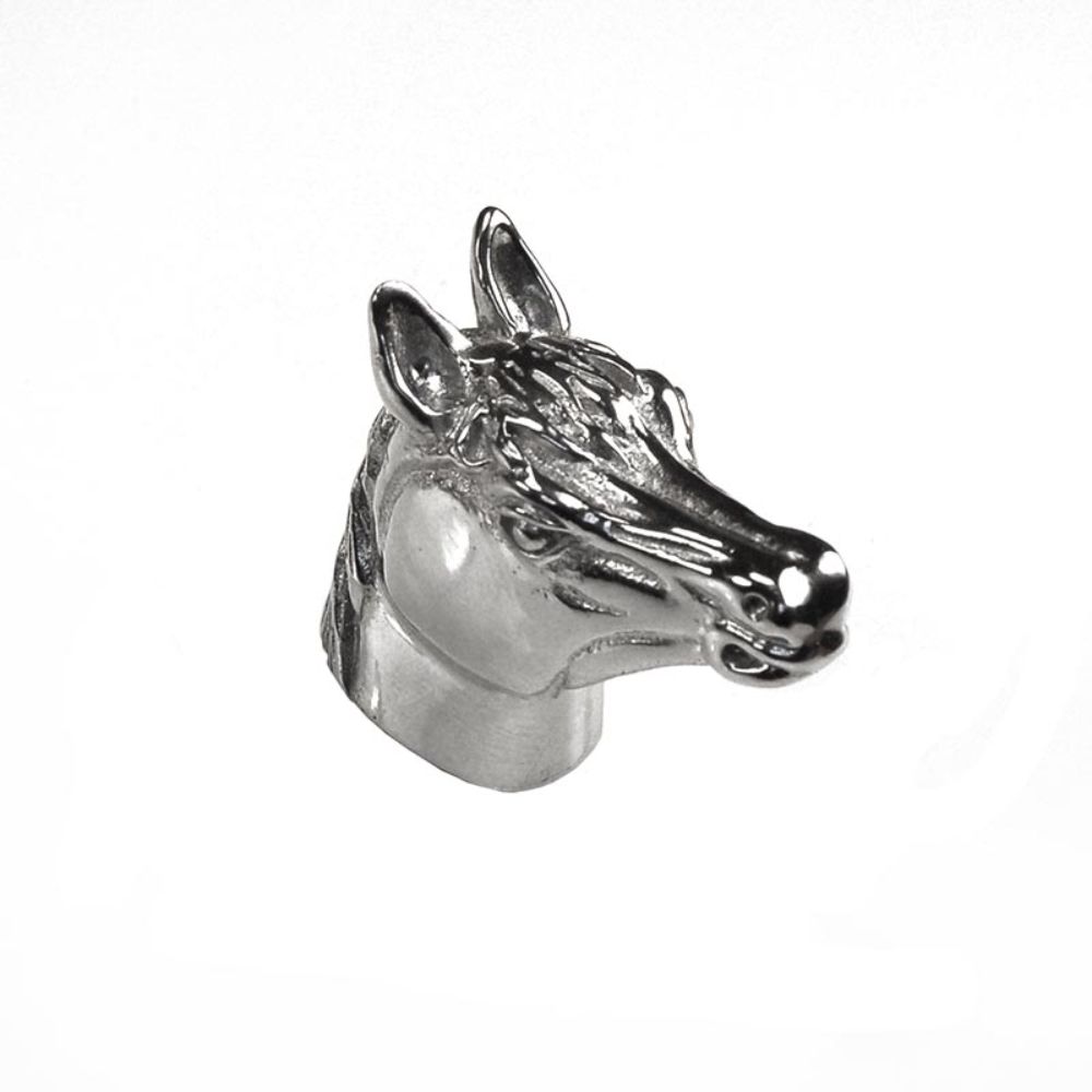 Vicenza K1018-PS Equestre Knob Small Horse in Polished Silver