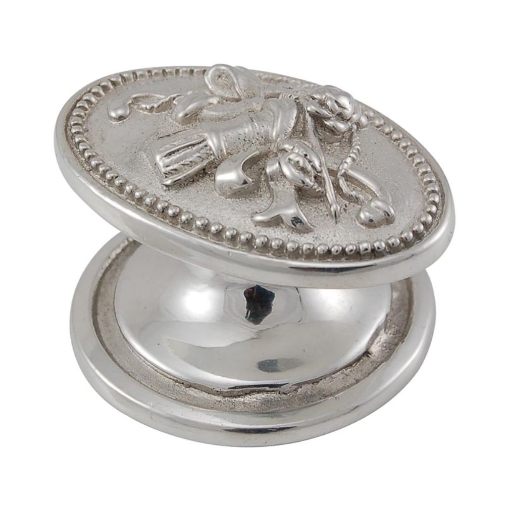 Vicenza K1028-PS Sforza Knob Large Oval in Polished Silver