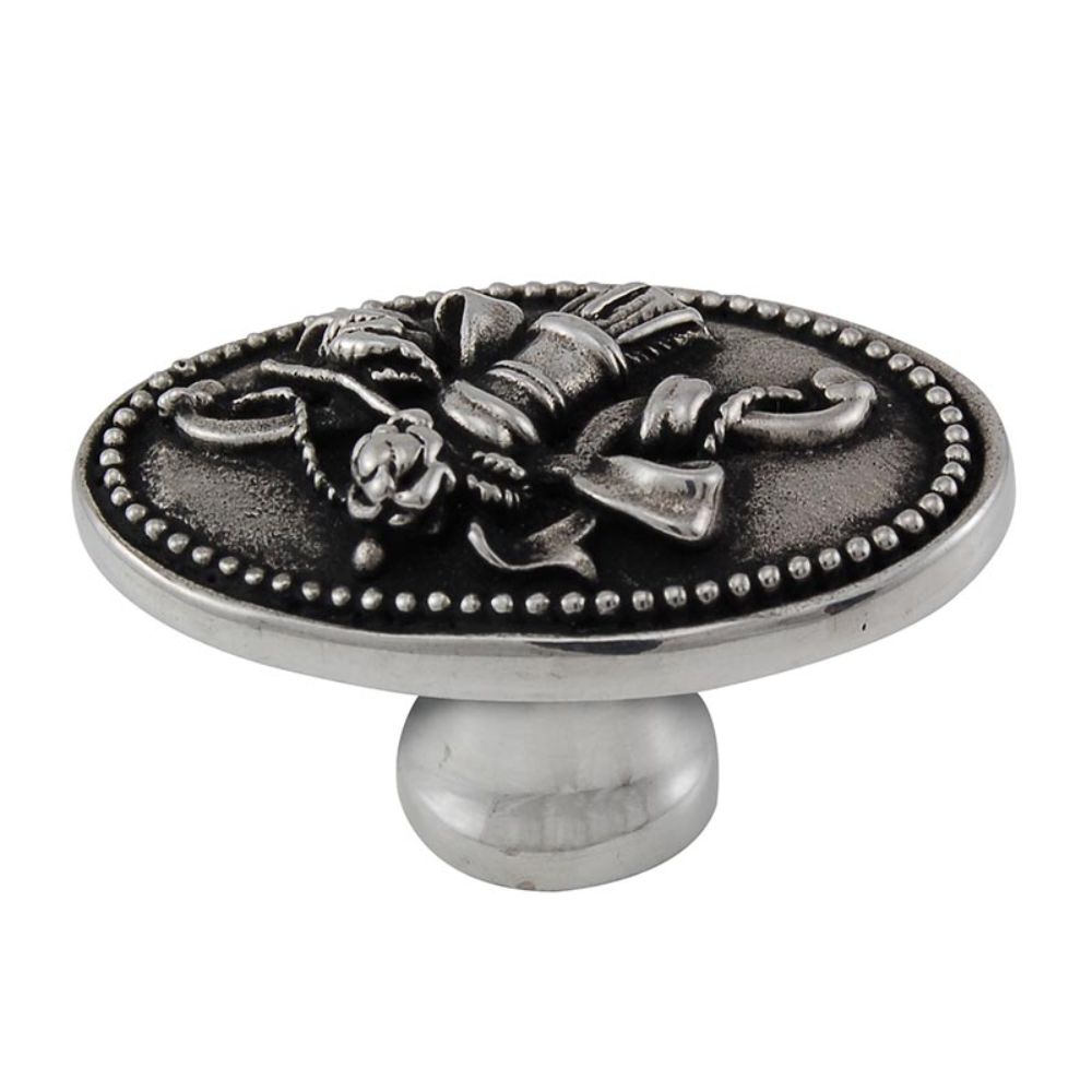 Vicenza K1028P-AS Sforza Knob Large Oval Small Base in Antique Silver