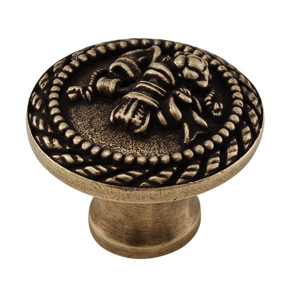 Vicenza K1029P-AB Sforza Knob Large Classical Small Base in Antique Brass