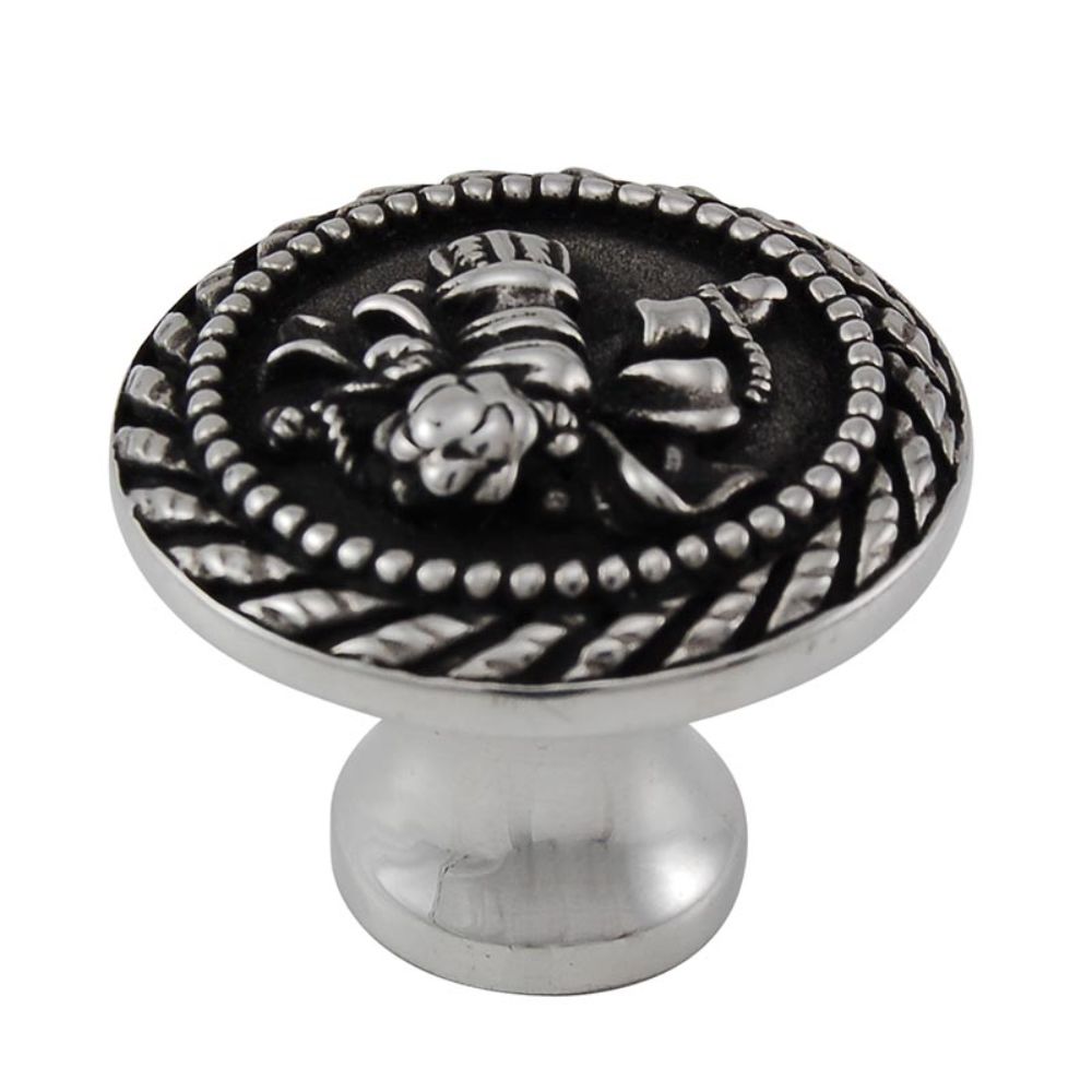 Vicenza K1029P-AS Sforza Knob Large Classical Small Base in Antique Silver