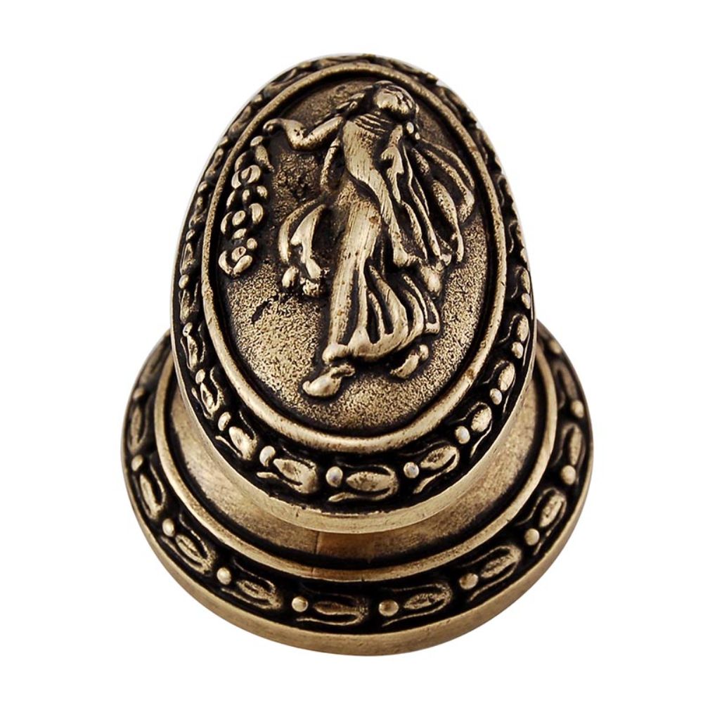 Vicenza K1030-AB Sforza Knob Large Oval Woman in Antique Brass