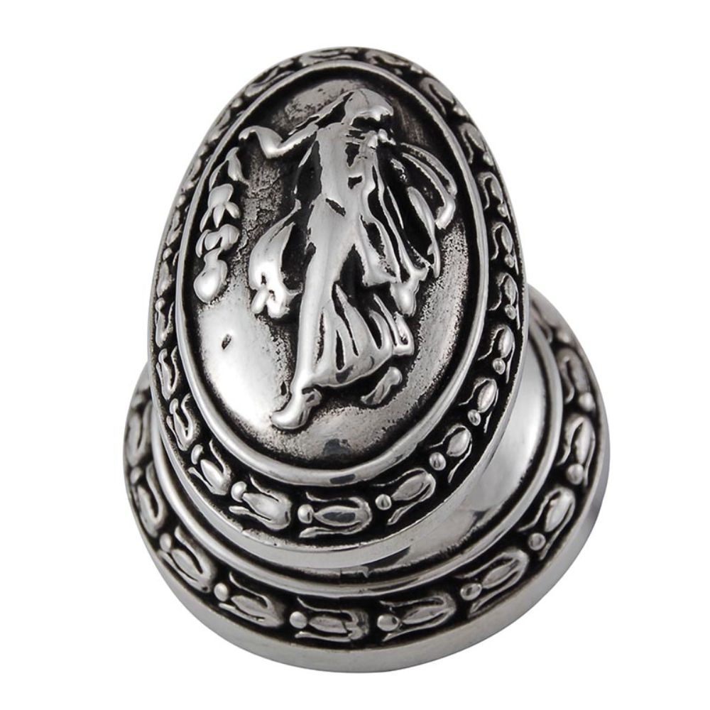Vicenza K1030-AS Sforza Knob Large Oval Woman in Antique Silver
