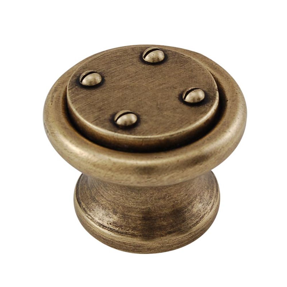 Vicenza K1032-AB Archimedes Knob Large Nail Head in Antique Brass