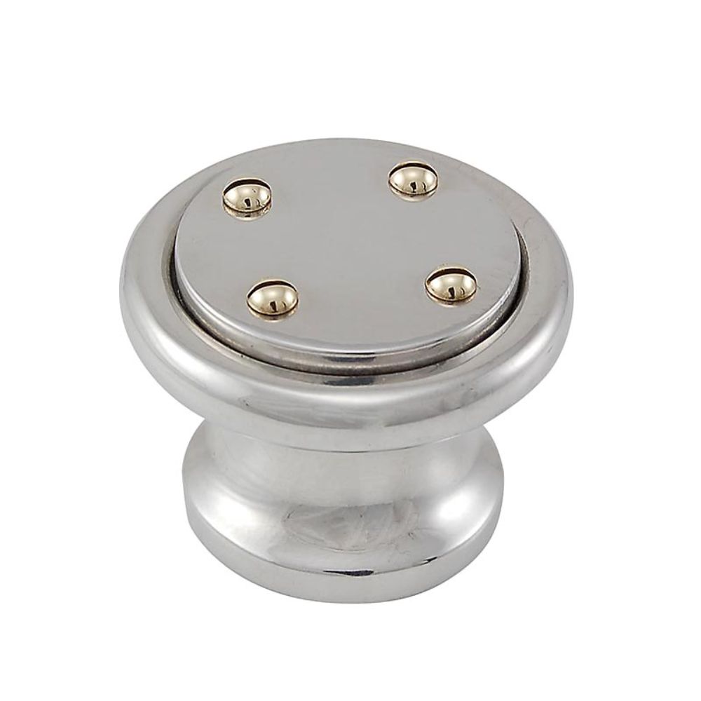 Vicenza K1032-PN Archimedes Knob Large Nail Head in Polished Nickel
