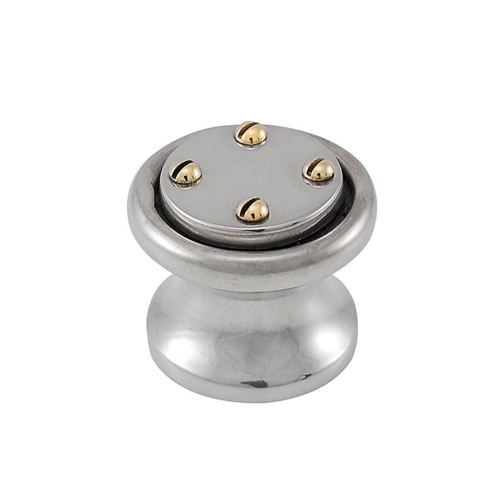 Vicenza K1033-PN Archimedes Knob Small Nail Head in Polished Nickel