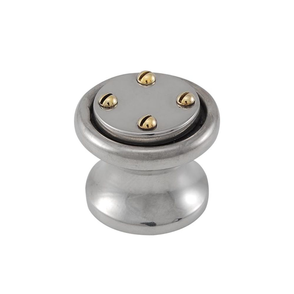 Vicenza K1033-PS Archimedes Knob Small Nail Head in Polished Silver