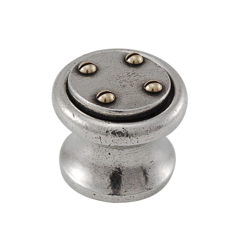 Vicenza K1033-VP Archimedes Knob Small Nail Head in Vintage Pewter