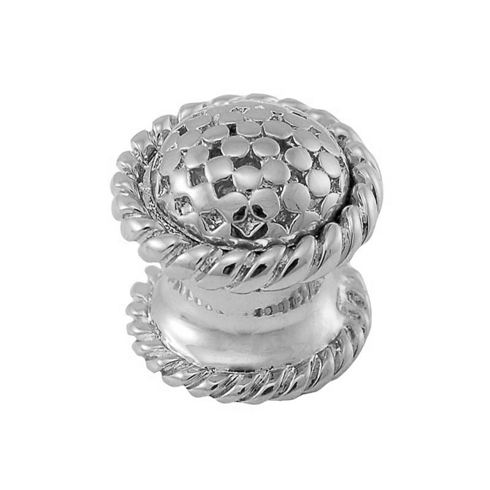Vicenza K1041-PS Tiziano Knob Small Lines in Polished Silver