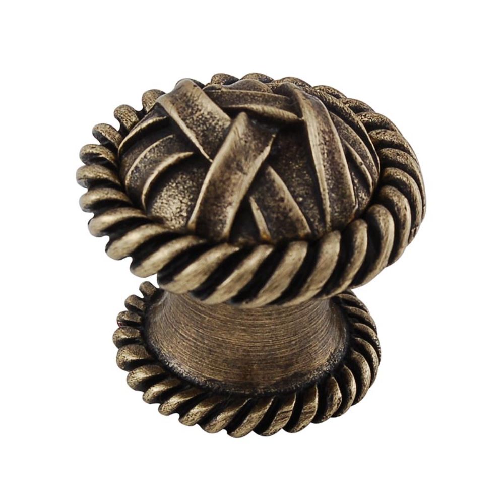 Vicenza K1048-AB Cilento Knob Large Lines in Antique Brass