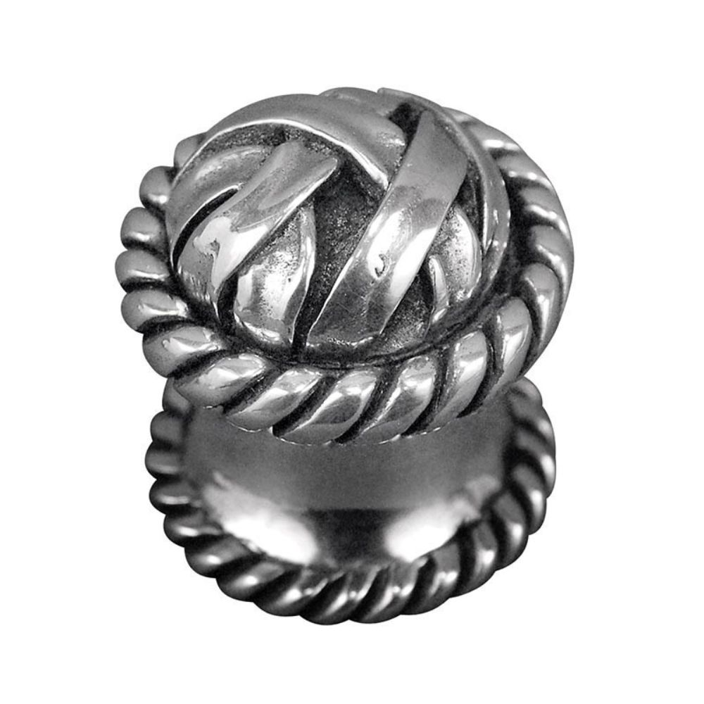 Vicenza K1049-AS Cilento Knob Small Lines in Antique Silver