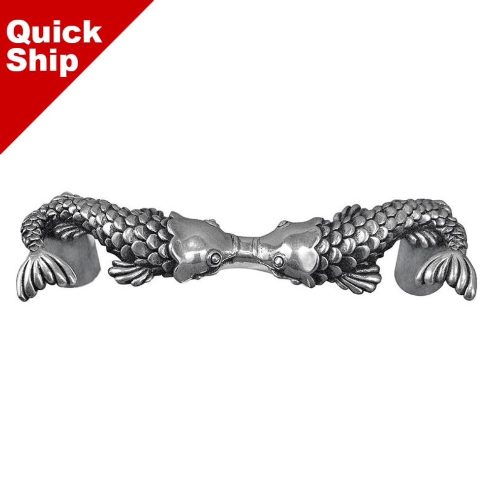 Vicenza K1057-AS Pollino Pull Koi in Antique Silver
