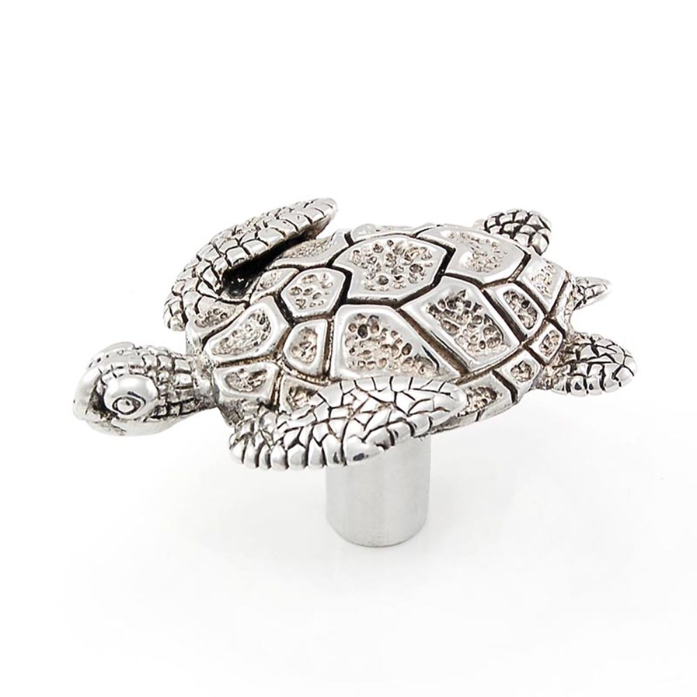 Vicenza K1060-PS Pollino Knob Large Turtle in Polished Silver