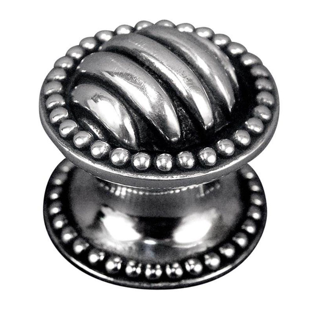 Vicenza K1066-AS Sanzio Knob Large Lines and Beads in Antique Silver