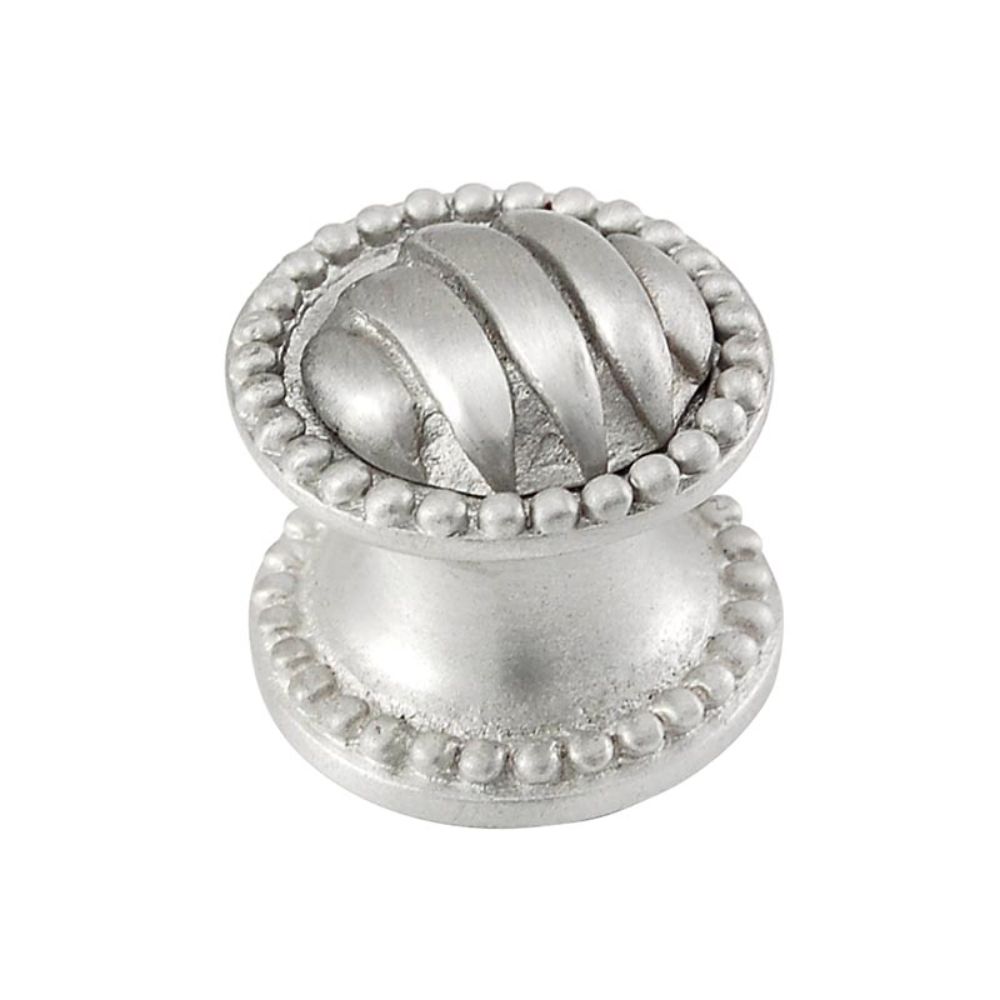 Vicenza K1066-SN Sanzio Knob Large Lines and Beads in Satin Nickel