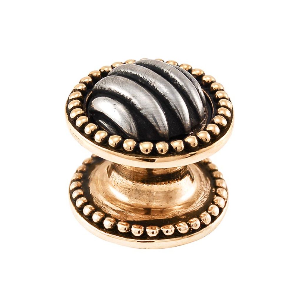 Vicenza K1066-TT Sanzio Knob Large Lines and Beads in Two-Tone