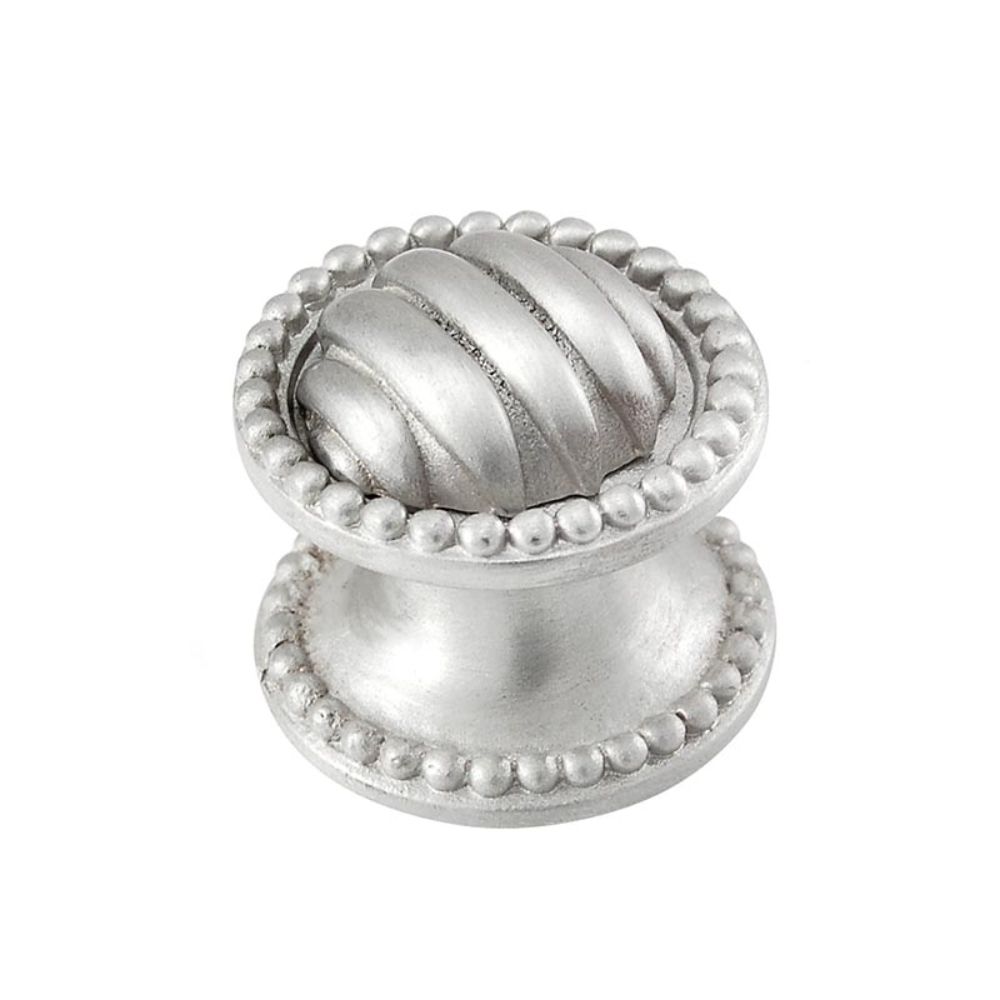 Vicenza K1067-SN Sanzio Knob Small Lines and Beads in Satin Nickel