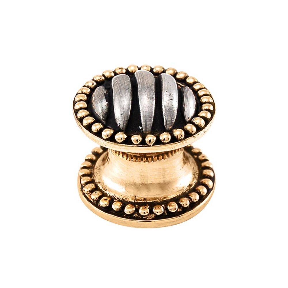 Vicenza K1067-TT Sanzio Knob Small Lines and Beads in Two-Tone