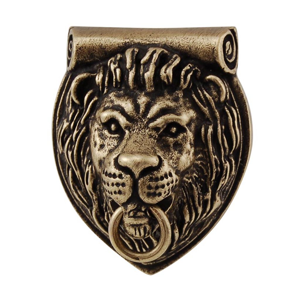 Vicenza K1069-AB Sforza Knob Large Lion in Antique Brass