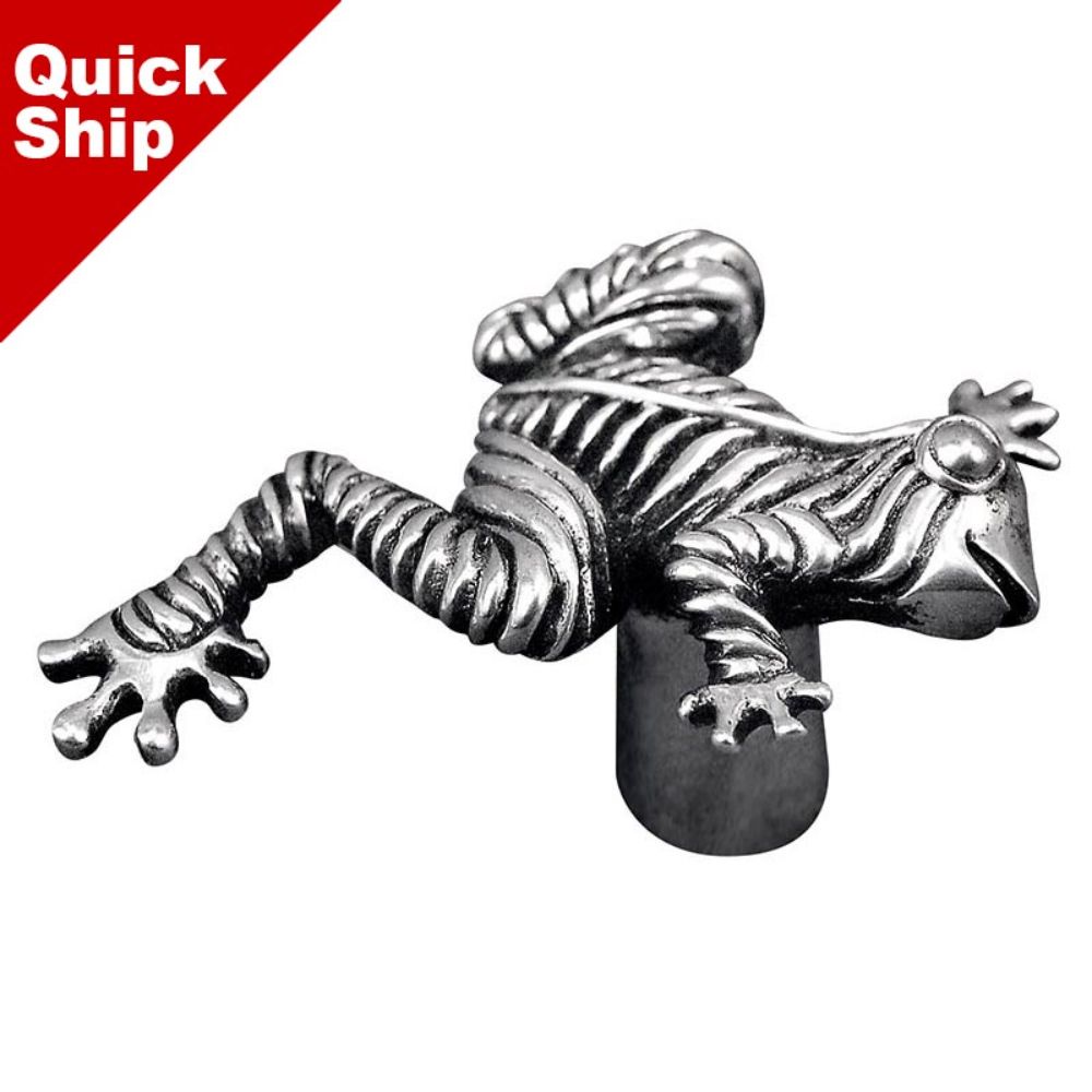 Vicenza K1071-AS Pollino Knob Large Frog in Antique Silver