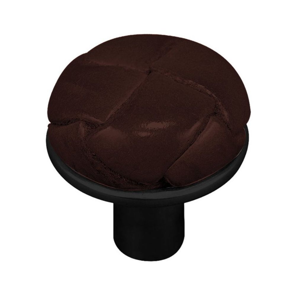 Vicenza K1072-OB-BR Equestre Knob Large in Oil-Rubbed Bronze with Brown Leather Button
