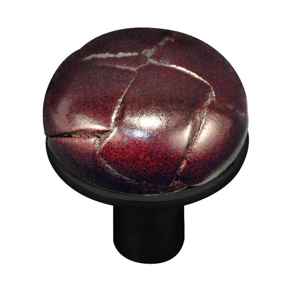 Vicenza K1072-OB-CO Equestre Knob Large in Oil-Rubbed Bronze with Cordovan Leather Button