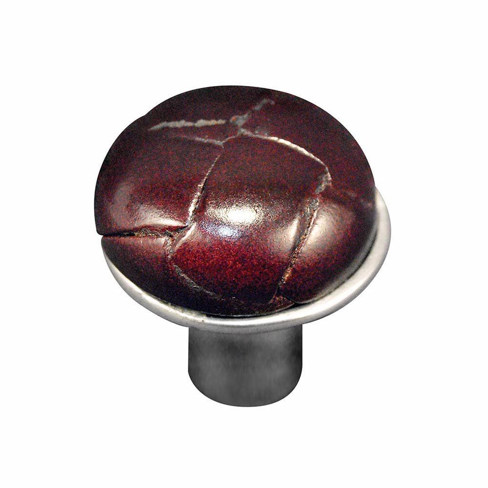 Vicenza K1073-VP-CO Equestre Knob Small in Vintage Pewter with Cordovan Leather Button