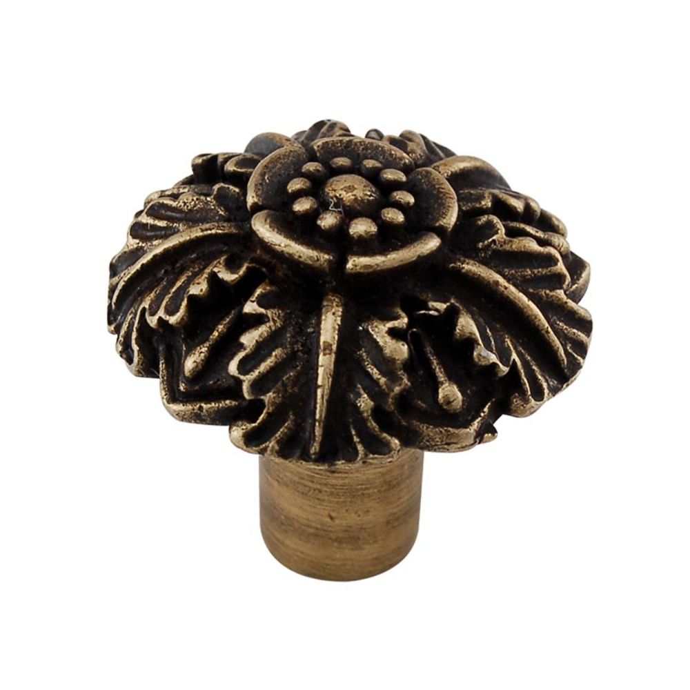 Vicenza K1097-AB Carlotta Knob Large Passionflower in Antique Brass