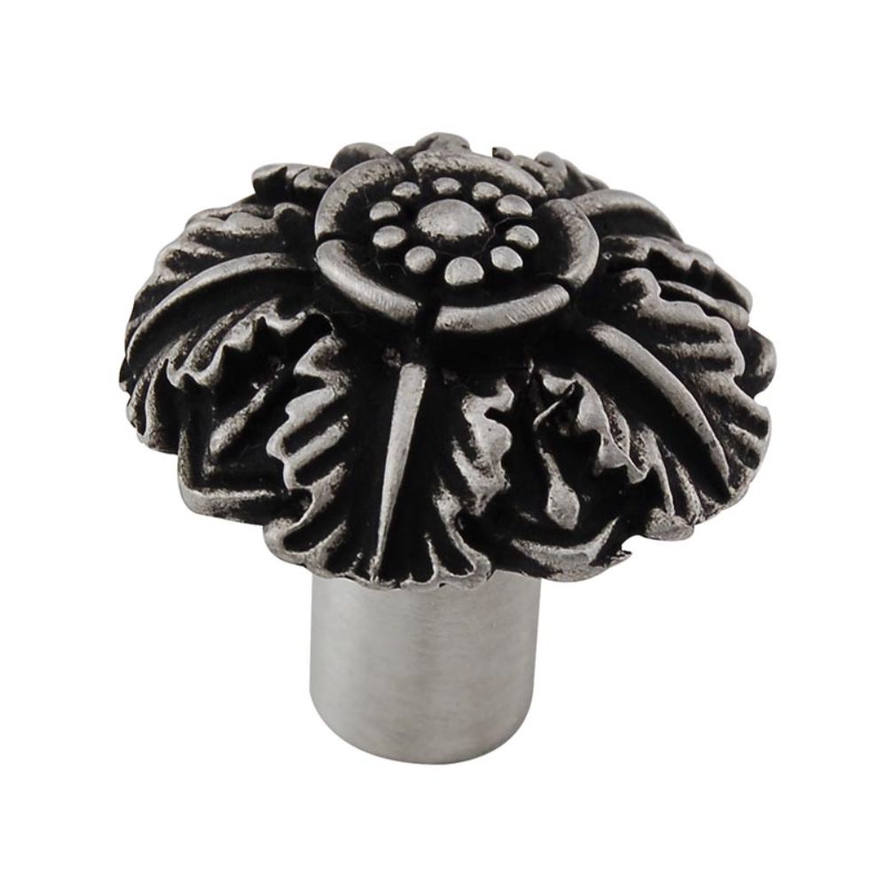Vicenza K1097-AN Carlotta Knob Large Passionflower in Antique Nickel