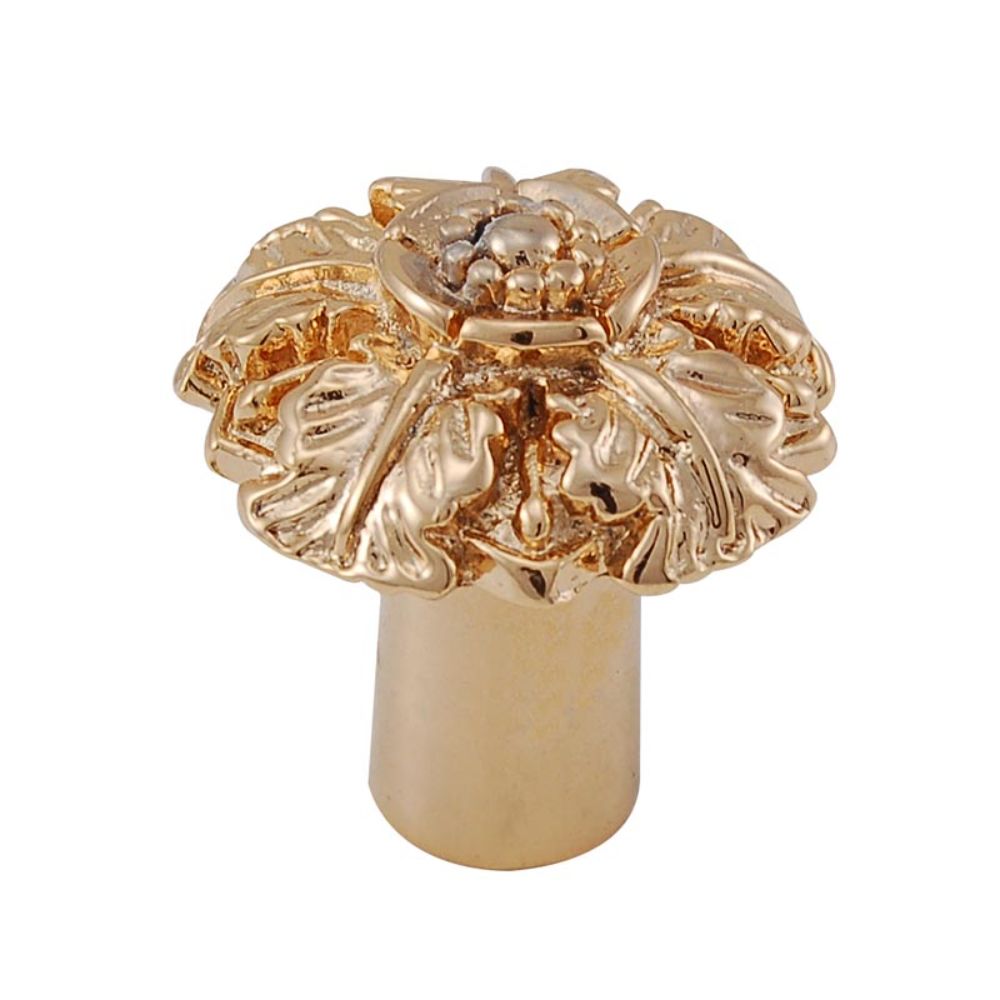 Vicenza K1098-PG Carlotta Knob Small Passionflower in Polished Gold