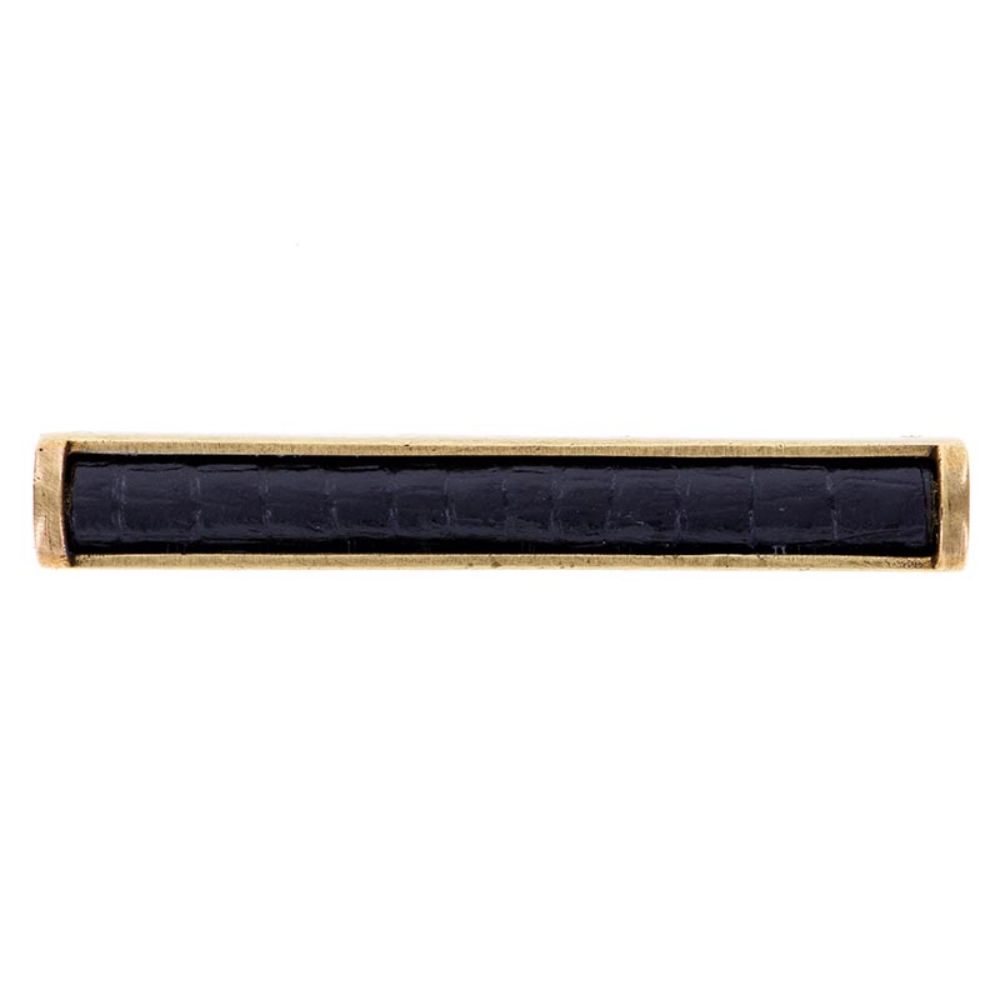 Vicenza K1109-AB-BL Equestre Pull in Antique Brass with Black Leather Insert