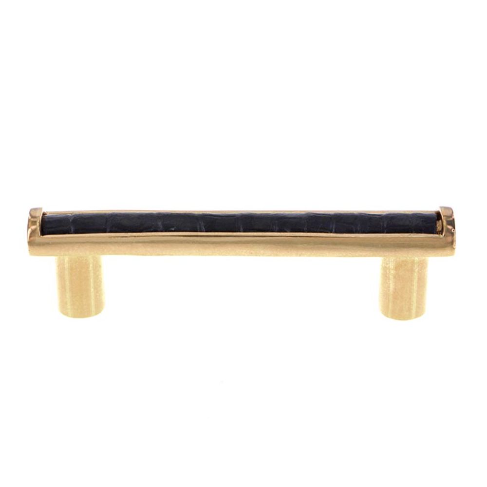 Vicenza K1109-PG-BL Equestre Pull in Polished Gold with Black Leather Insert