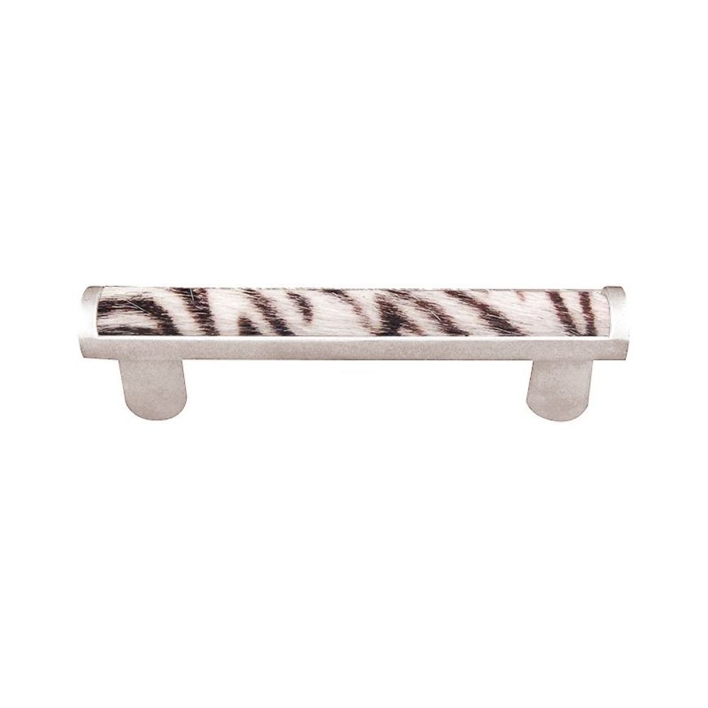 Vicenza K1109-PN-ZE Equestre Pull in Polished Nickel with Zebra Leather and Fur Insert