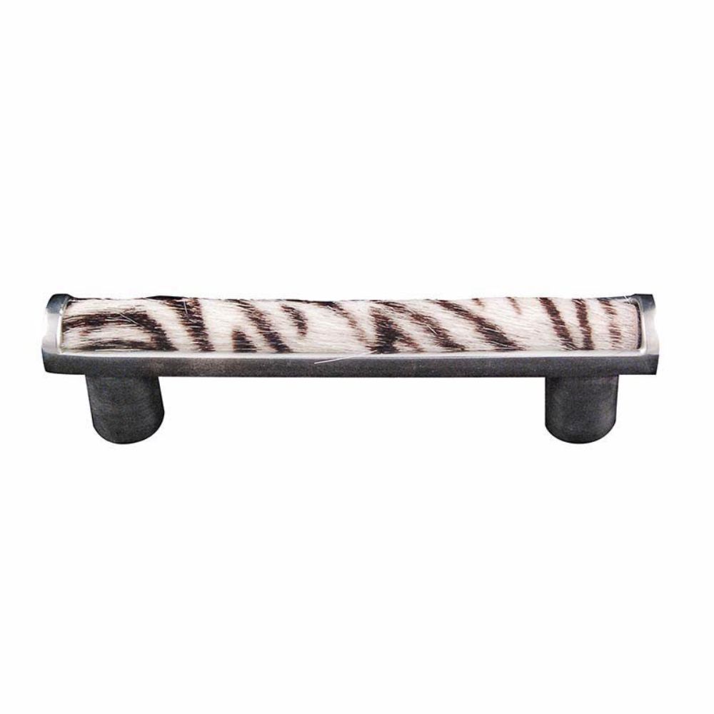 Vicenza K1109-VP-ZE Equestre Pull in Vintage Pewter with Zebra Leather and Fur Insert