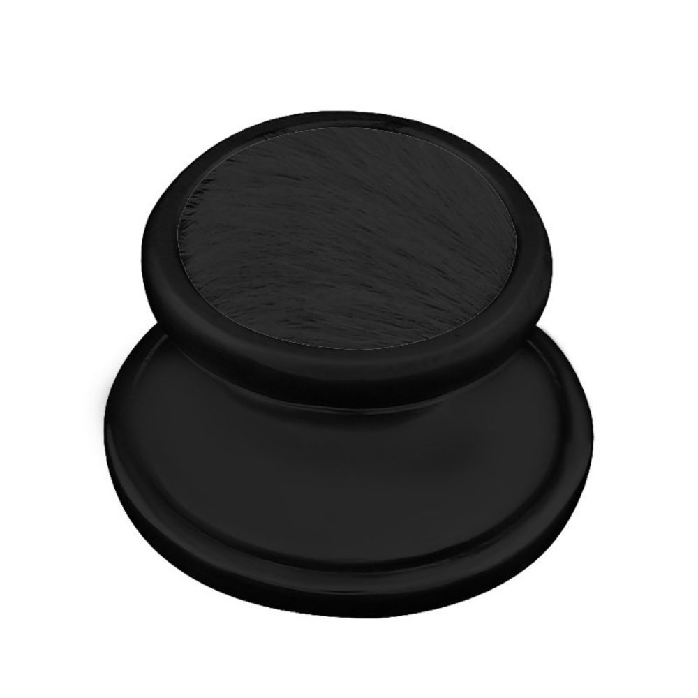 Vicenza K1110-OB-BF Equestre Knob Large in Oil-Rubbed Bronze with Black Leather and Fur Insert