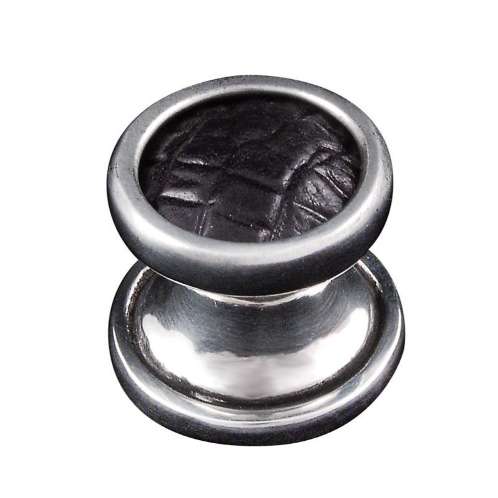 Vicenza K1111-VP-JA Equestre Knob Small in Vintage Pewter with Jaguar Leather and Fur Insert