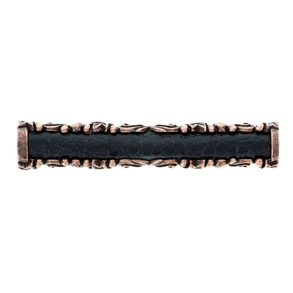 Vicenza K1118-AC-BL Liscio Pull in Antique Copper with Black Leather Insert