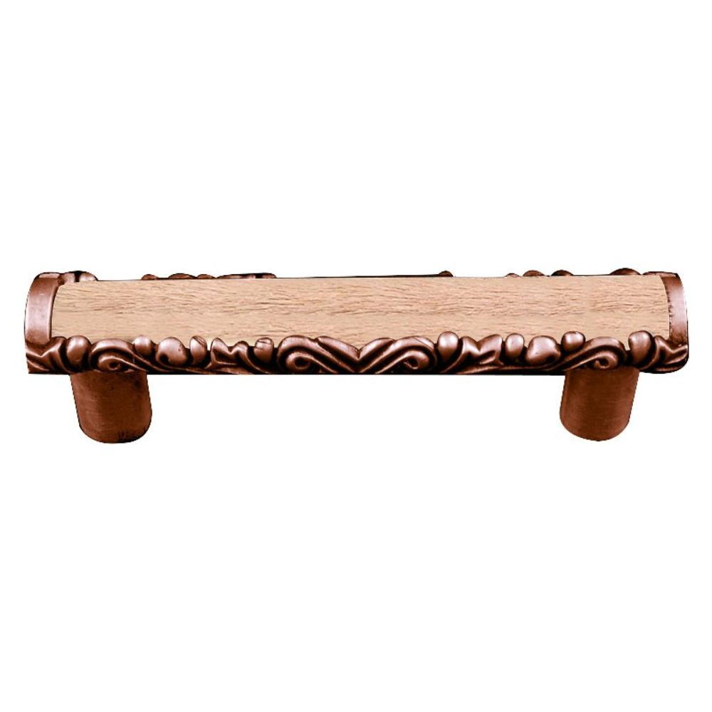 Vicenza K1118-AC-TF Liscio Pull in Antique Copper with Tan Leather and Fur Insert