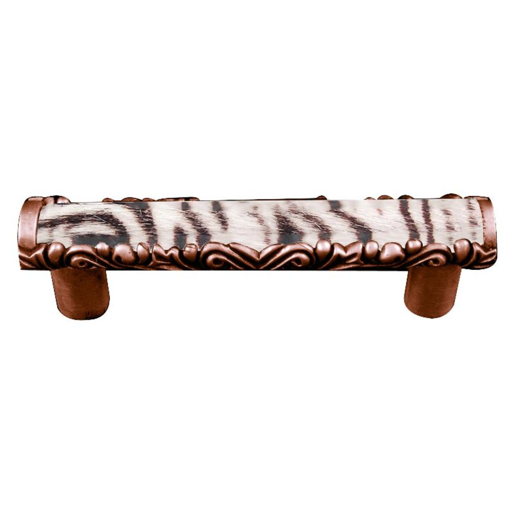Vicenza K1118-AC-ZE Liscio Pull in Antique Copper with Zebra Leather and Fur Insert