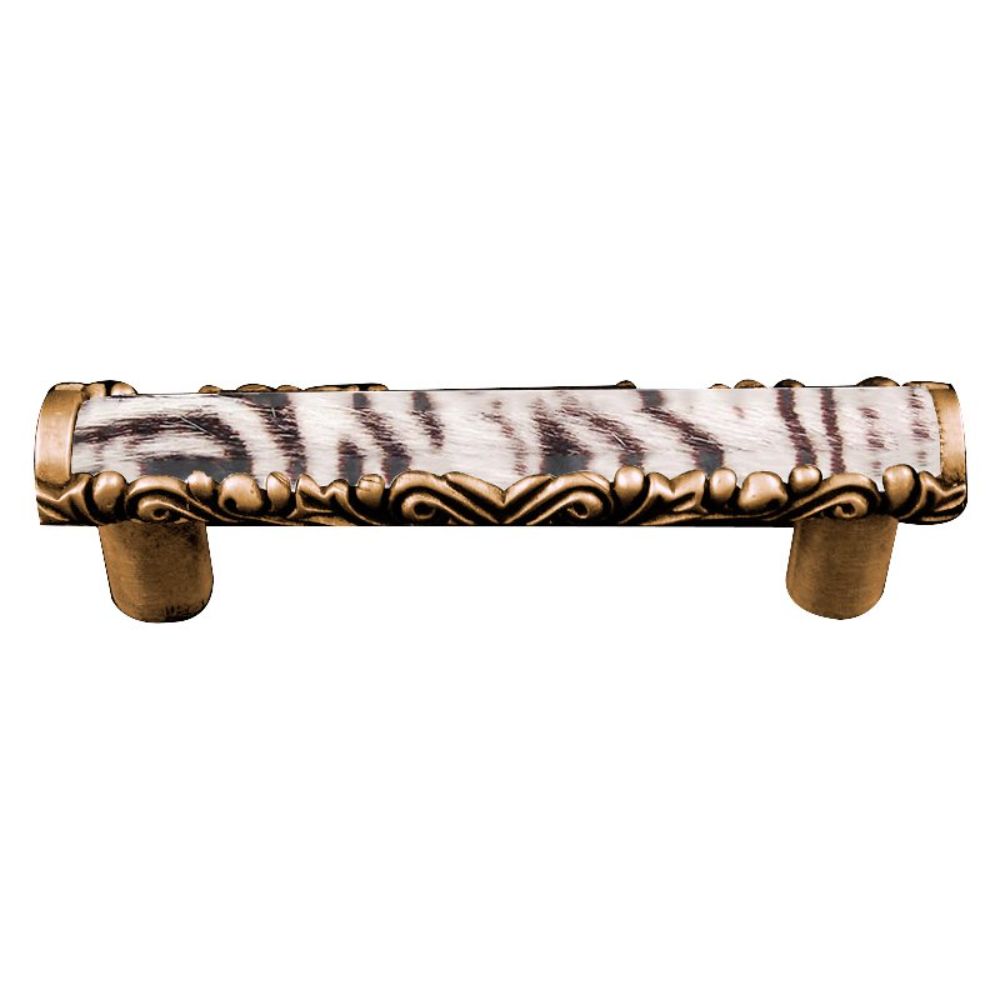 Vicenza K1118-AG-ZE Liscio Pull in Antique Gold with Zebra Leather and Fur Insert