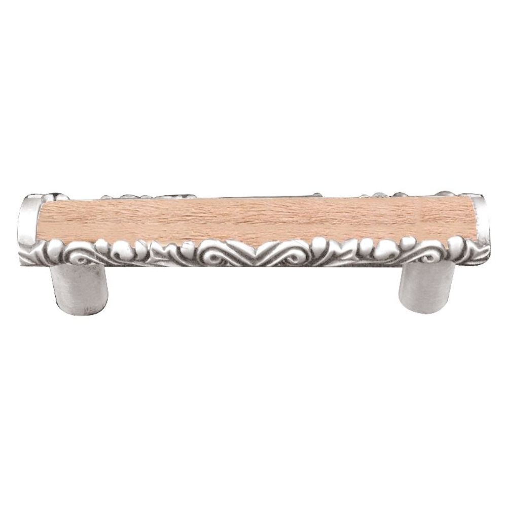 Vicenza K1118-PS-TF Liscio Pull in Polished Silver with Tan Leather and Fur Insert