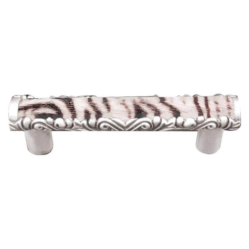 Vicenza K1118-PS-ZE Liscio Pull in Polished Silver with Zebra Leather and Fur Insert