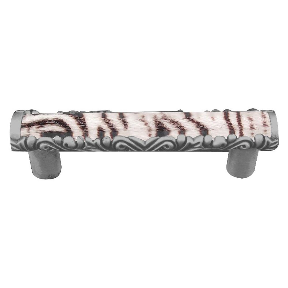Vicenza K1118-SN-ZE Liscio Pull in Satin Nickel with Zebra Leather and Fur Insert