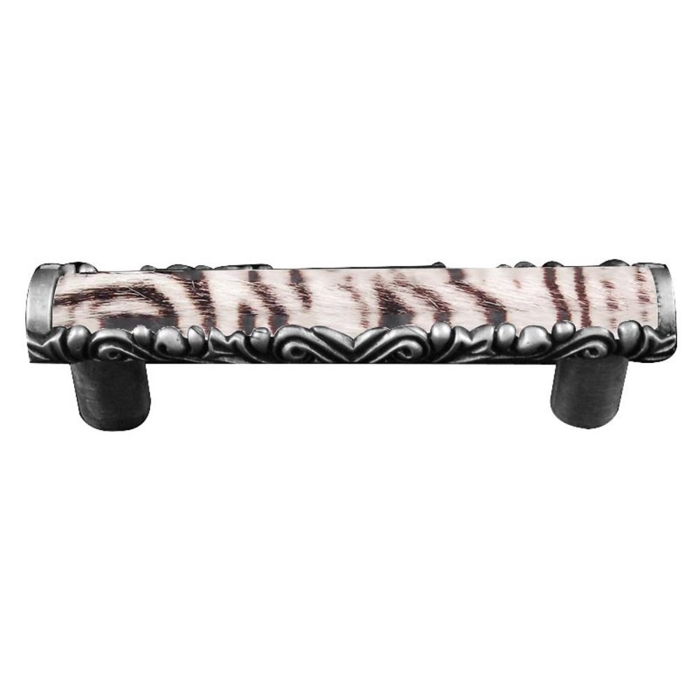Vicenza K1118-VP-ZE Liscio Pull in Vintage Pewter with Zebra Leather and Fur Insert