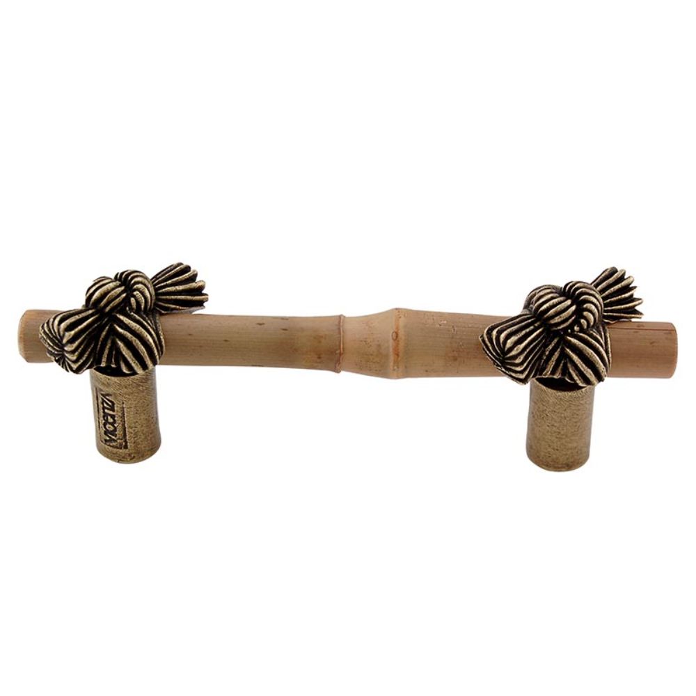 Vicenza K1127-3-AB Palmaria Pull Bamboo Knot 3" in Antique Brass