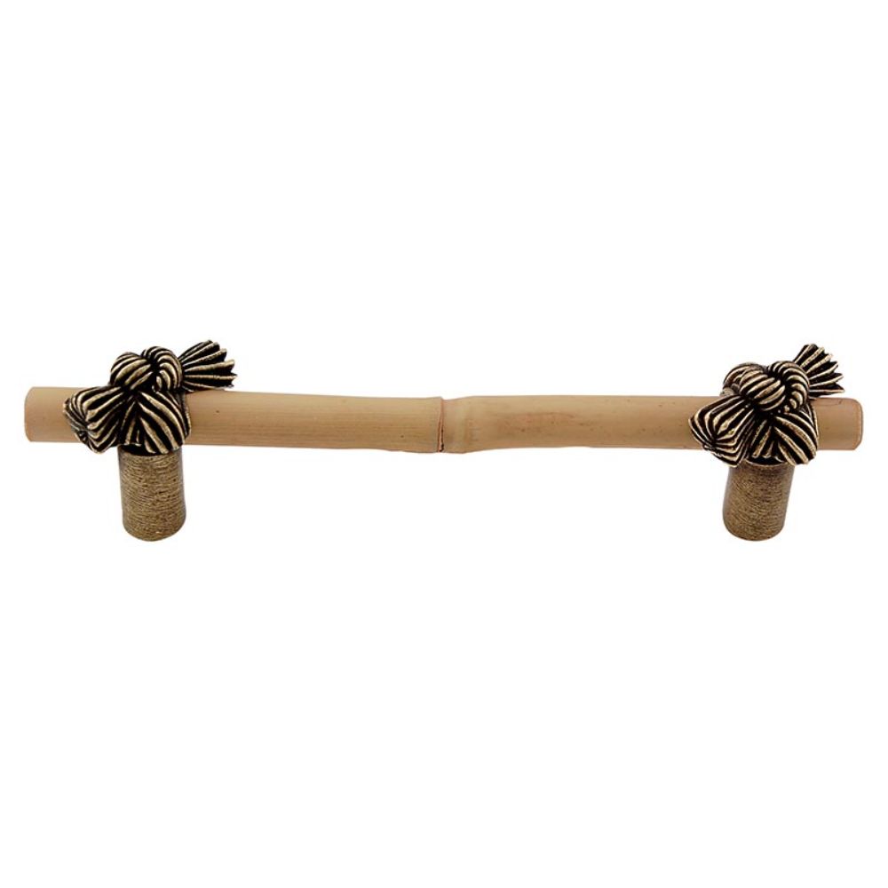 Vicenza K1127-4-AB Palmaria Pull Bamboo Knot 4" in Antique Brass