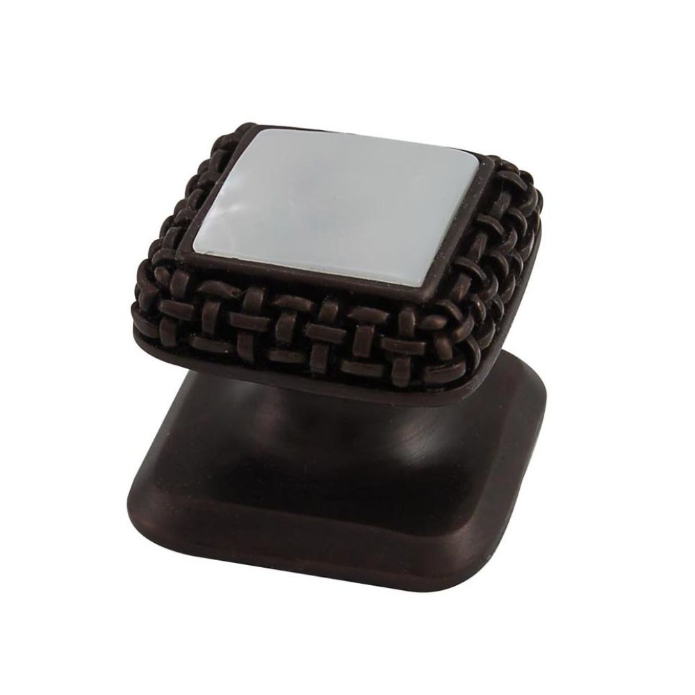 Vicenza K1143-OB-MP Gioiello Knob Small Glam in Oil-Rubbed Bronze with Mother of Pearl Leather and Stone Insert