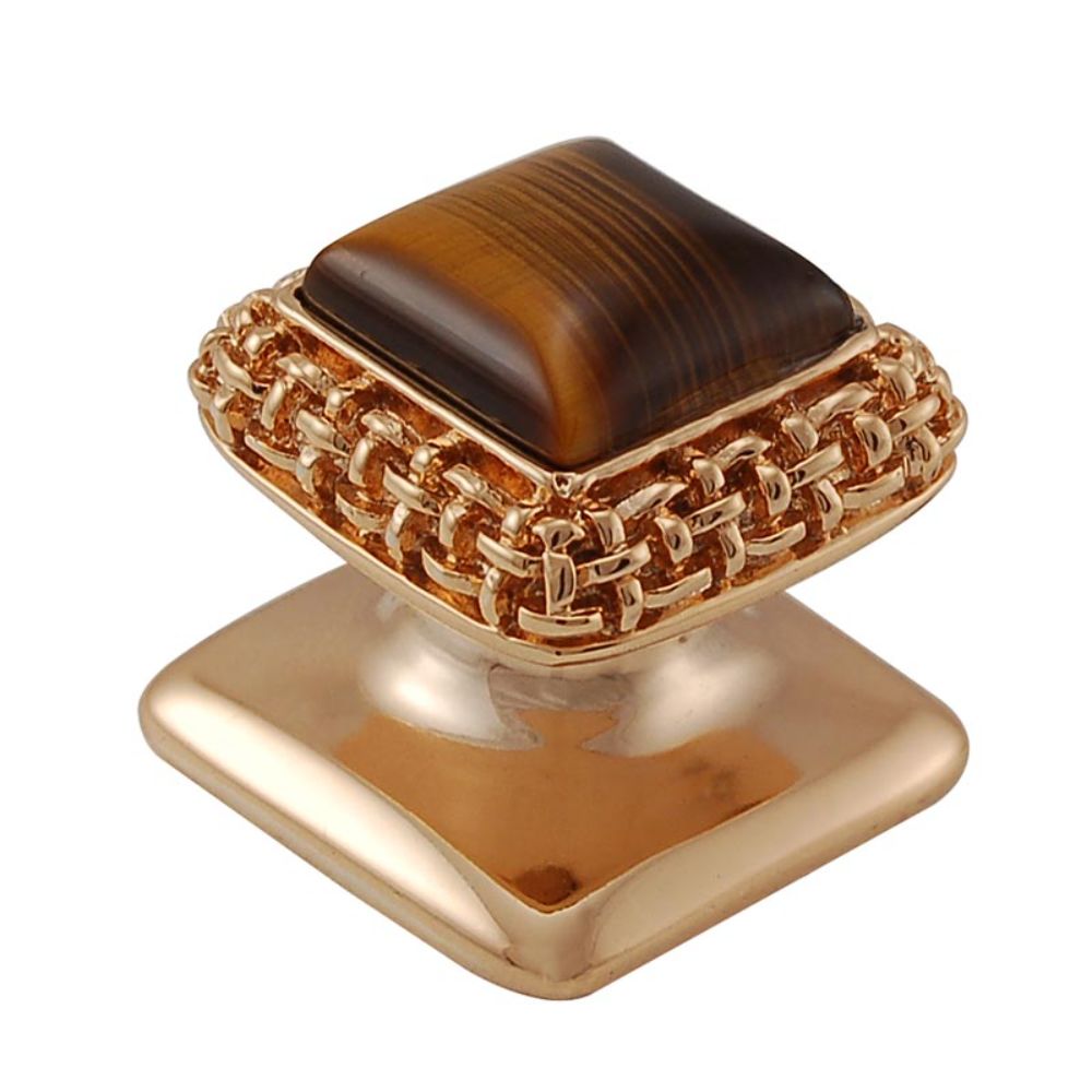 Vicenza K1143-PG-TE Gioiello Knob Small Glam in Polished Gold with Tiger