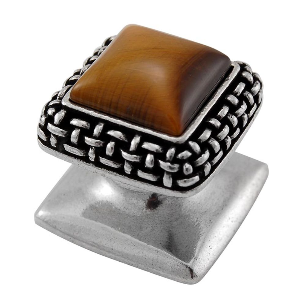Vicenza K1143-VP-TE Gioiello Knob Small Glam in Vintage Pewter with Tiger